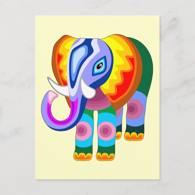 Elephant Rainbow Colors — Cartões postais (Frente)