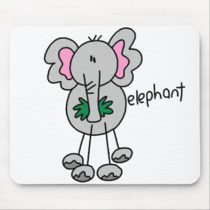 Elephant Stick Figure Mousepad
