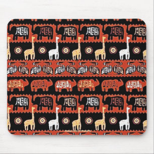 Elephants & Girafas African Tribal Art Mousepad