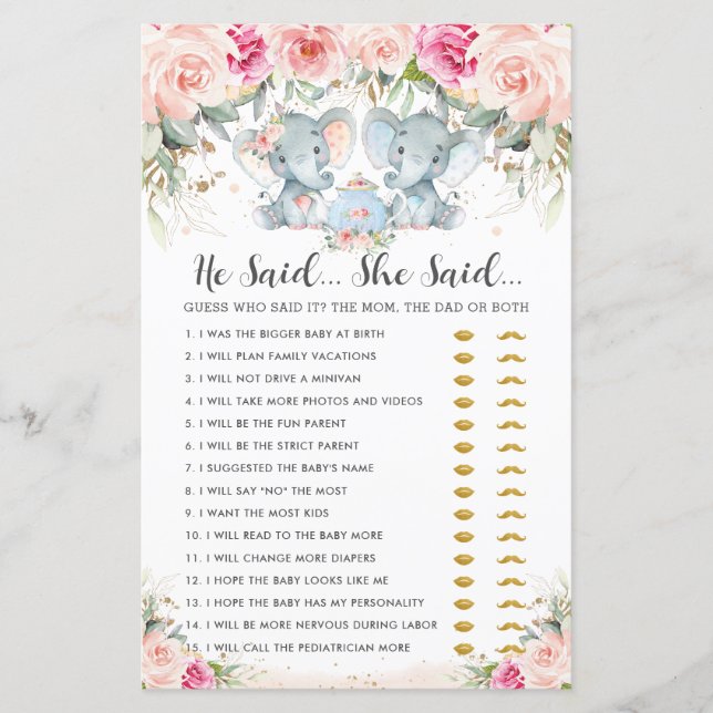 Elepher Twins Tea Party Ele Disse Que Ela Disse Jo (Frente)