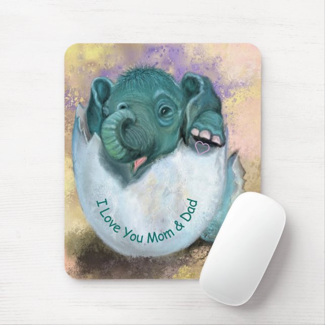 Elephing Hatting Mouse Pad - Eu Amo Você MÃE E PAI (Com mouse)