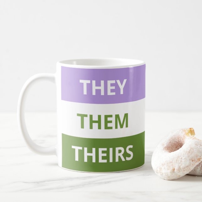 Eles/eles/dele caneca do clássico de Genderqueer (Com Donut)