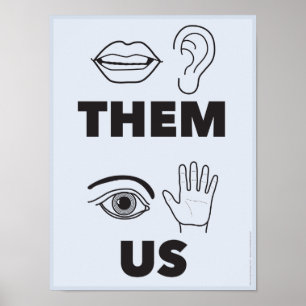 Eles. Nós. um poster da sala de aula do ASL