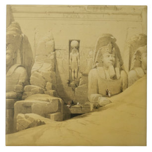 Elevação dianteira do grande templo de Aboo Simb