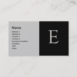 Elevada Prata - Letra "E" Cartão de visita