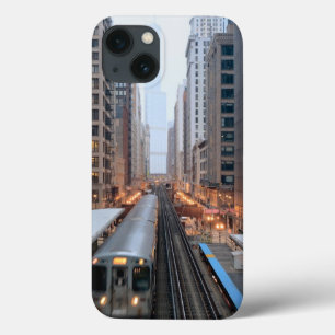 Elevated rail in downtown Chicago over Wabash