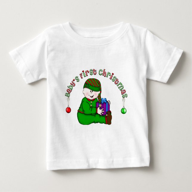 Elf Baby White Primeiro Natal Camisetas e presente (Frente)
