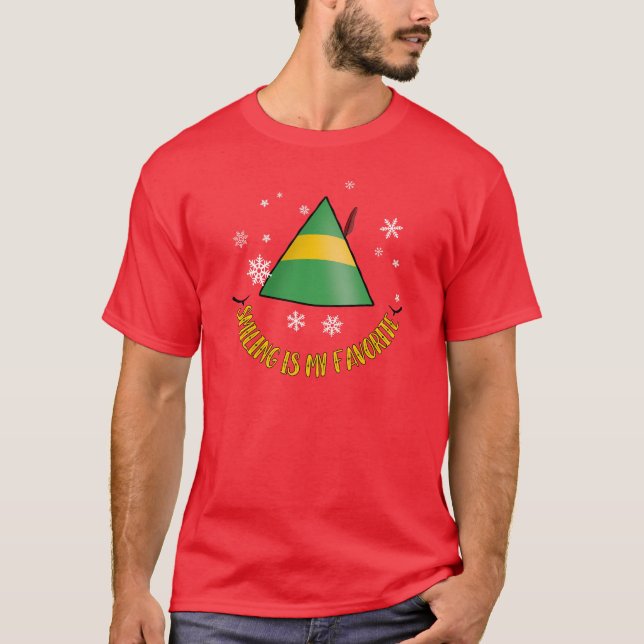 Elf está sorrindo é minha camiseta de Natal de Hom (Frente)