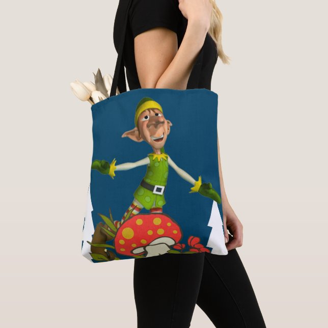 Elf Feliz Natal Sacos de Tote de Mulheres (Close Up)