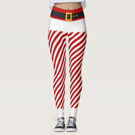 Elf Red Stripes Leggings de Natal