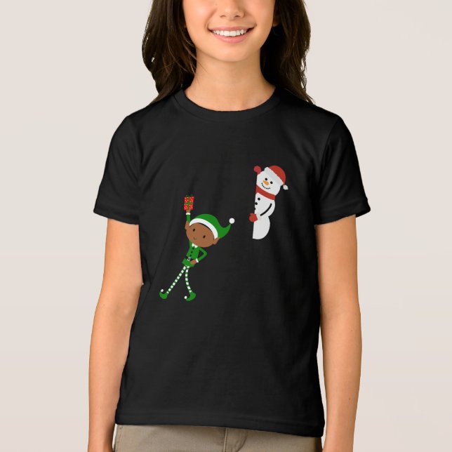 Elf & Snowman Christmas Cartoon (Frente)