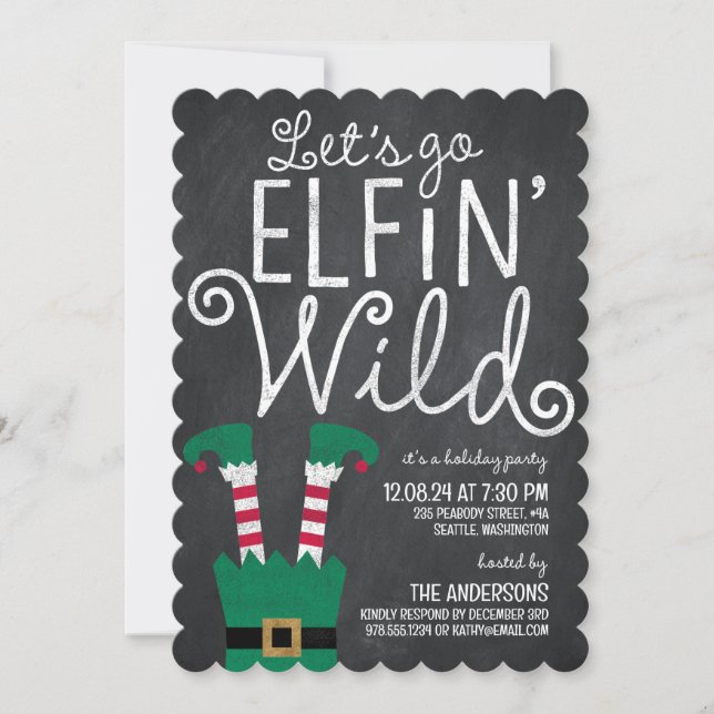Elfin Wild Convite de festas (Frente)