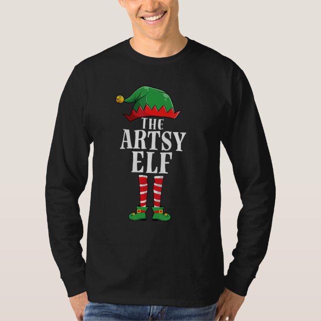 Elfo Artístico Piadas de Natal Camisa de Dormir Co (Frente)