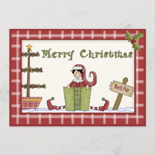 Elfo de Natal bonito com Convite de festas atual