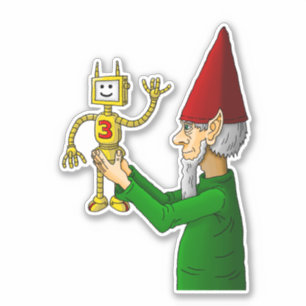 Elfo & Robô da oficina de Papai Noel Adesivo de Vi