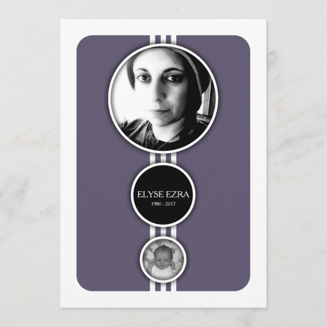 elipse cartões memoriais roxos (Frente)