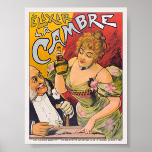 Élixir La Cambre Poster vintage cerca de 1900