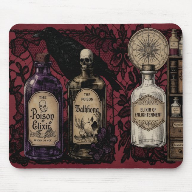 Elixires Curiosos E Mousepad de Corvo (Frente)