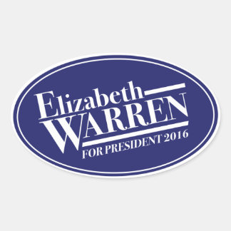 Elizabeth Warren para a etiqueta do oval do