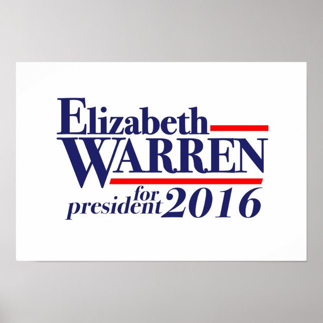 Elizabeth Warren para a poster do Presidente 2016 (Frente)