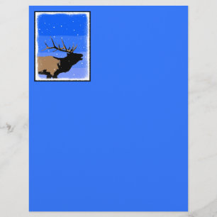 Elk Bugling no inverno - Arte original da vida sel