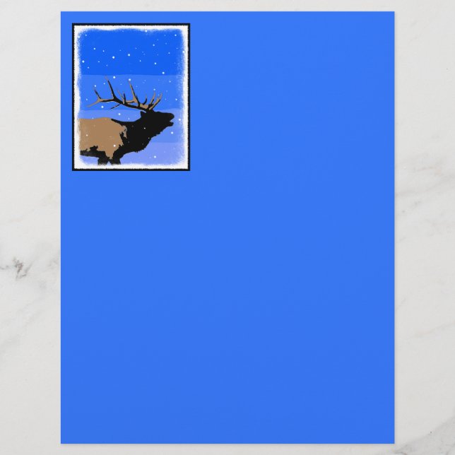 Elk Bugling no inverno - Arte original sobre a vid (Frente)