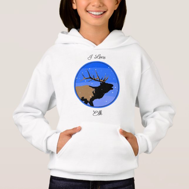 Elk Bugling no inverno - Arte original sobre a vid (Frente)