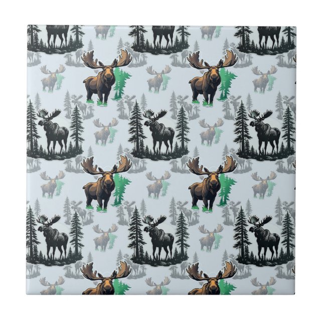 Elk Moose Antlers Deer Pattern Design (Frente)