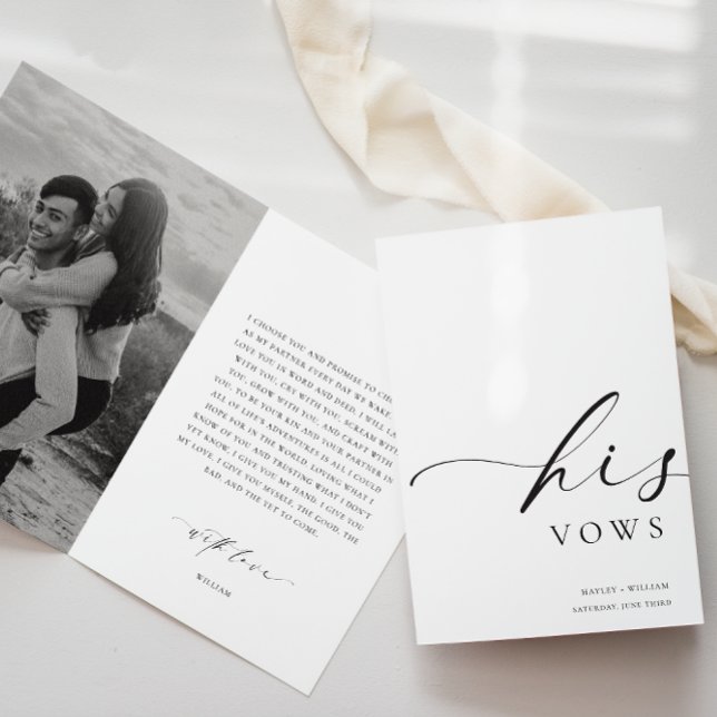 Ellesmere Foto De Seu Cartão De Casamento De Vows (His Vows Book Ellesmere Minimalist )