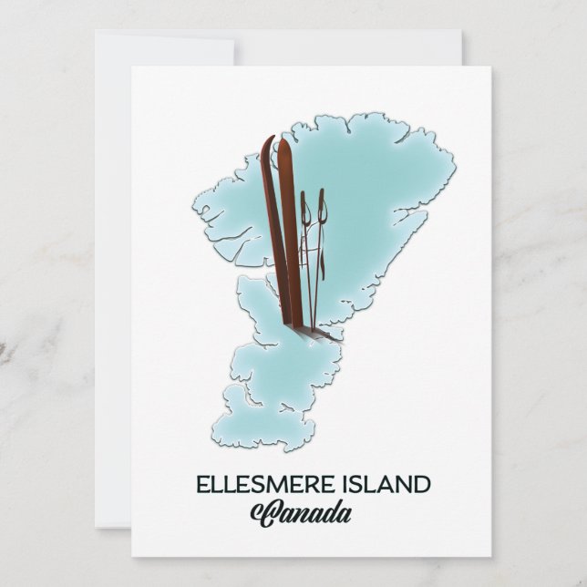 Ellesmere Ilha Canada map poster (Frente)