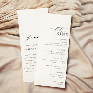 Ellesmere Minimalist Wedding Menu Long & Obrigado