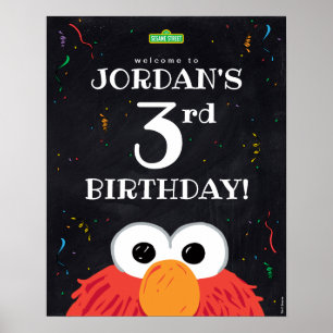 Elmo aniversário de 3 anos Poster de boas-vindas