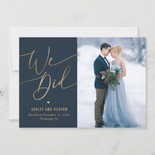 Elopemento de Anúncio de Casamento de Toque Elega