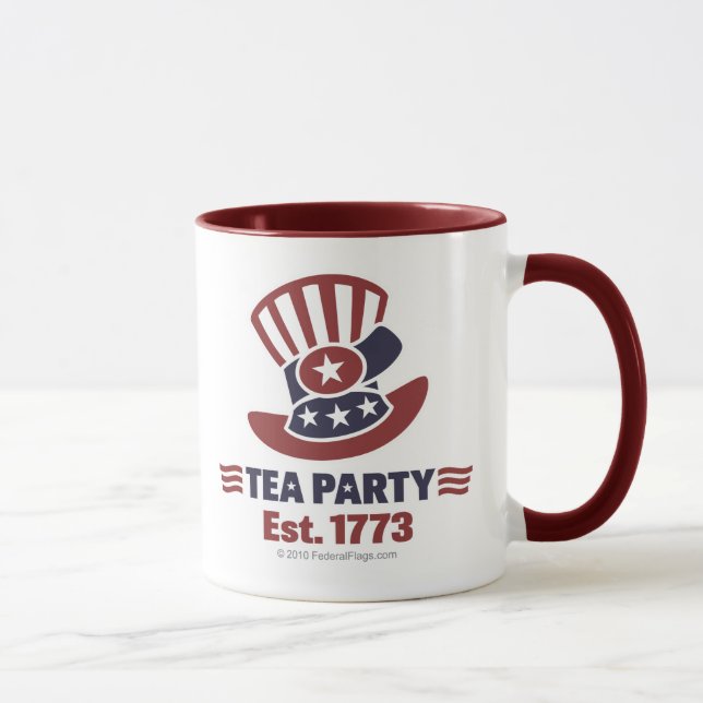 Em 1773 caneca estabelecida tea party (Direita)