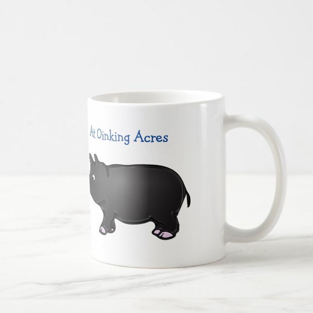 Em acres de Oinking, mini caneca preta do porco (Direita)