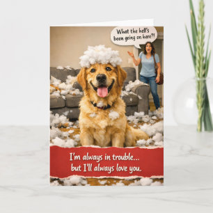 Em apuros, cartão de saudação do golden retriever