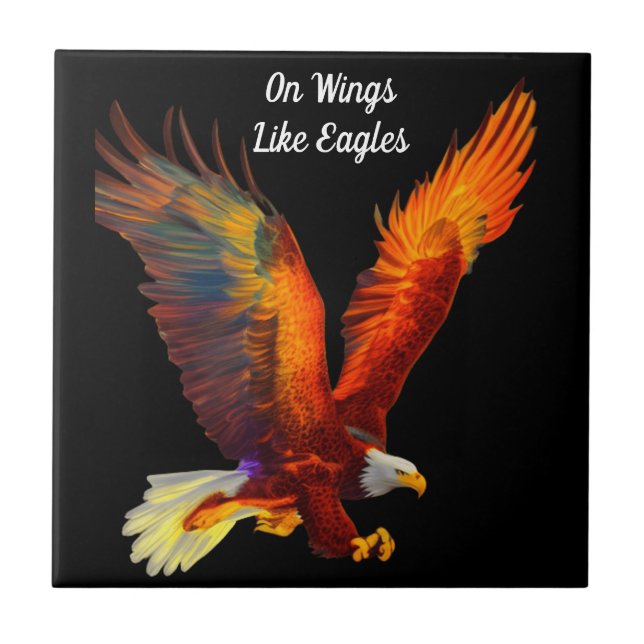 Em Asas Como Eagles Isaiah Bíblia Verse (Frente)