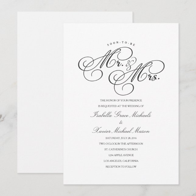 Em Breve, Sr. & Sra. | Convite De Casamento (Frente/Verso)