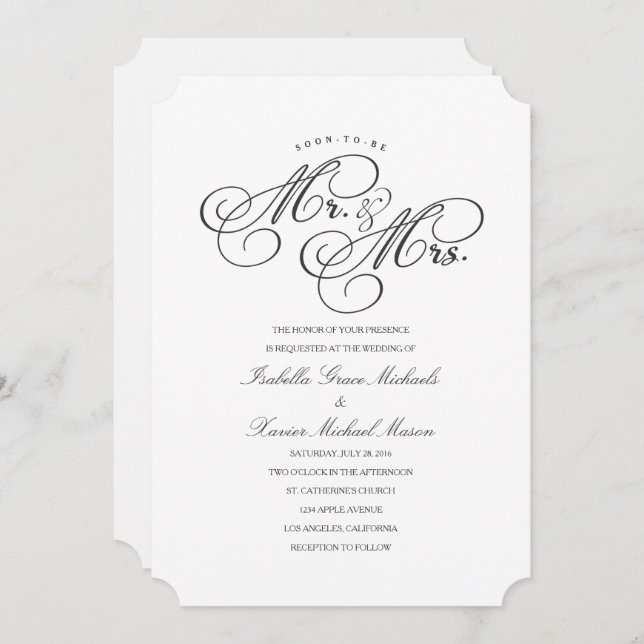 Em Breve, Sr. & Sra. | Convite De Casamento (Frente/Verso)