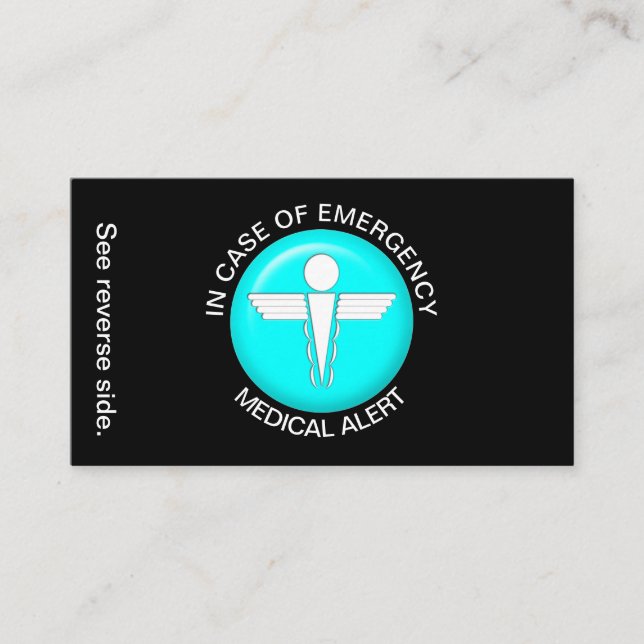 EM CASO DE EMERGÊNCIA Cartão de Alerta Médico (Frente)