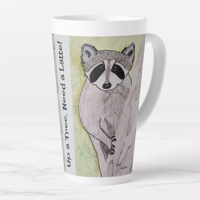 Em cima de uma árvore, precisa de um latte! Caneca (Ângulo direito)