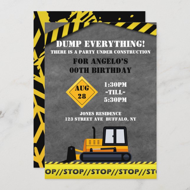 Em Construção, Festa de aniversário Bulldozer (Frente/Verso)
