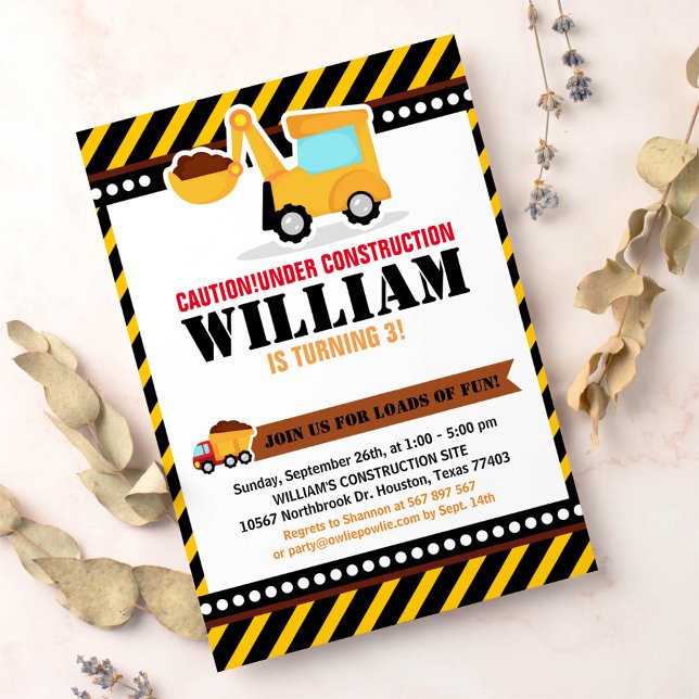 EM Convite de aniversário DE CONSTRUÇÃO (Criador carregado)