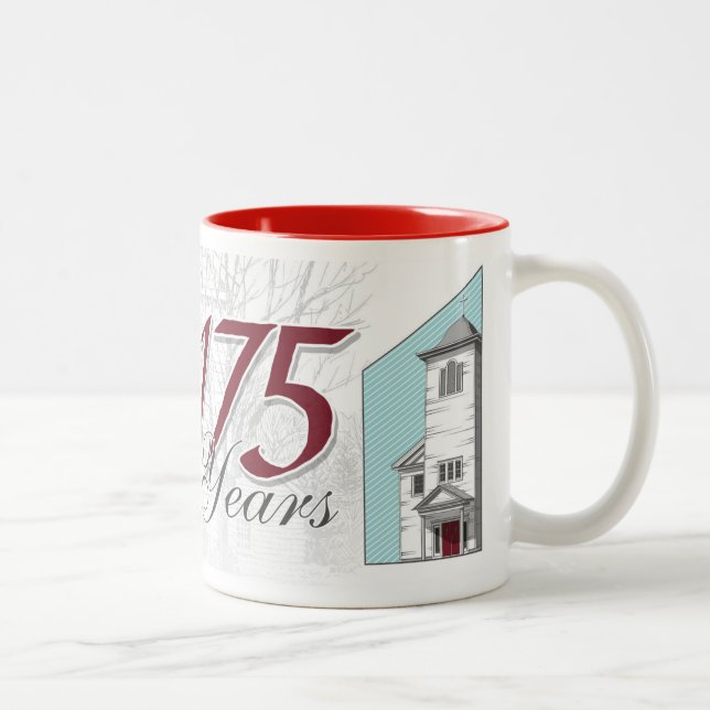 Em Dois Tons 175th caneca de café de luxe do aniversário (Direita)
