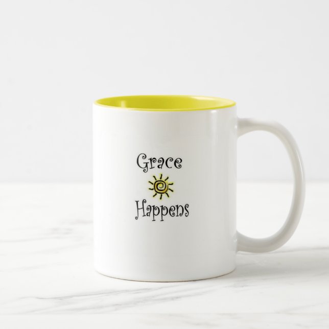 Em Dois Tons A benevolência acontece caneca de café (Direita)