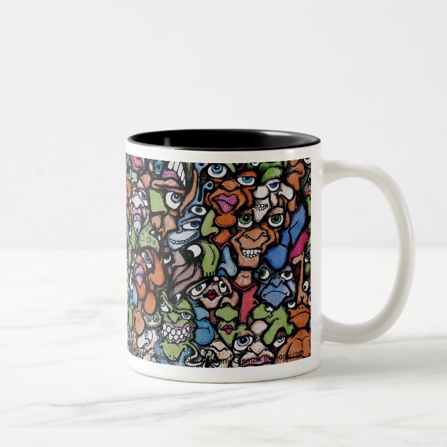 Em Dois Tons A caneca de café "azul engana o paraíso " (Direita)
