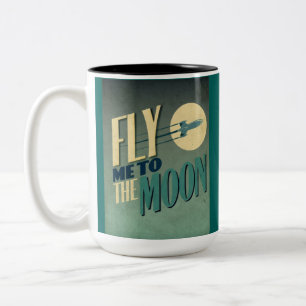 Em Dois Tons A caneca de café   da arte do vintage voa-me à l