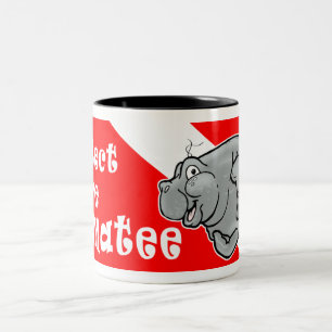Em Dois Tons A caneca de café do mergulhador do peixe-boi
