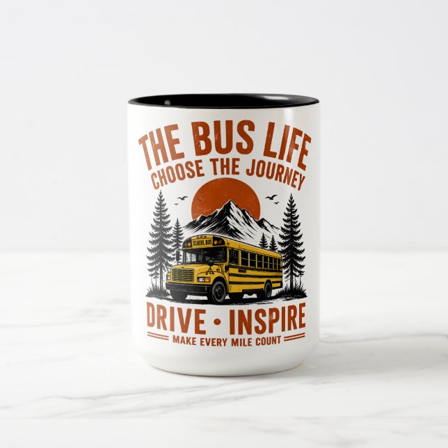 Em Dois Tons A Caneca de Café Retro The Bus Life - Escolha Th (Centro)