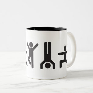 Em Dois Tons A ioga levanta a caneca de café